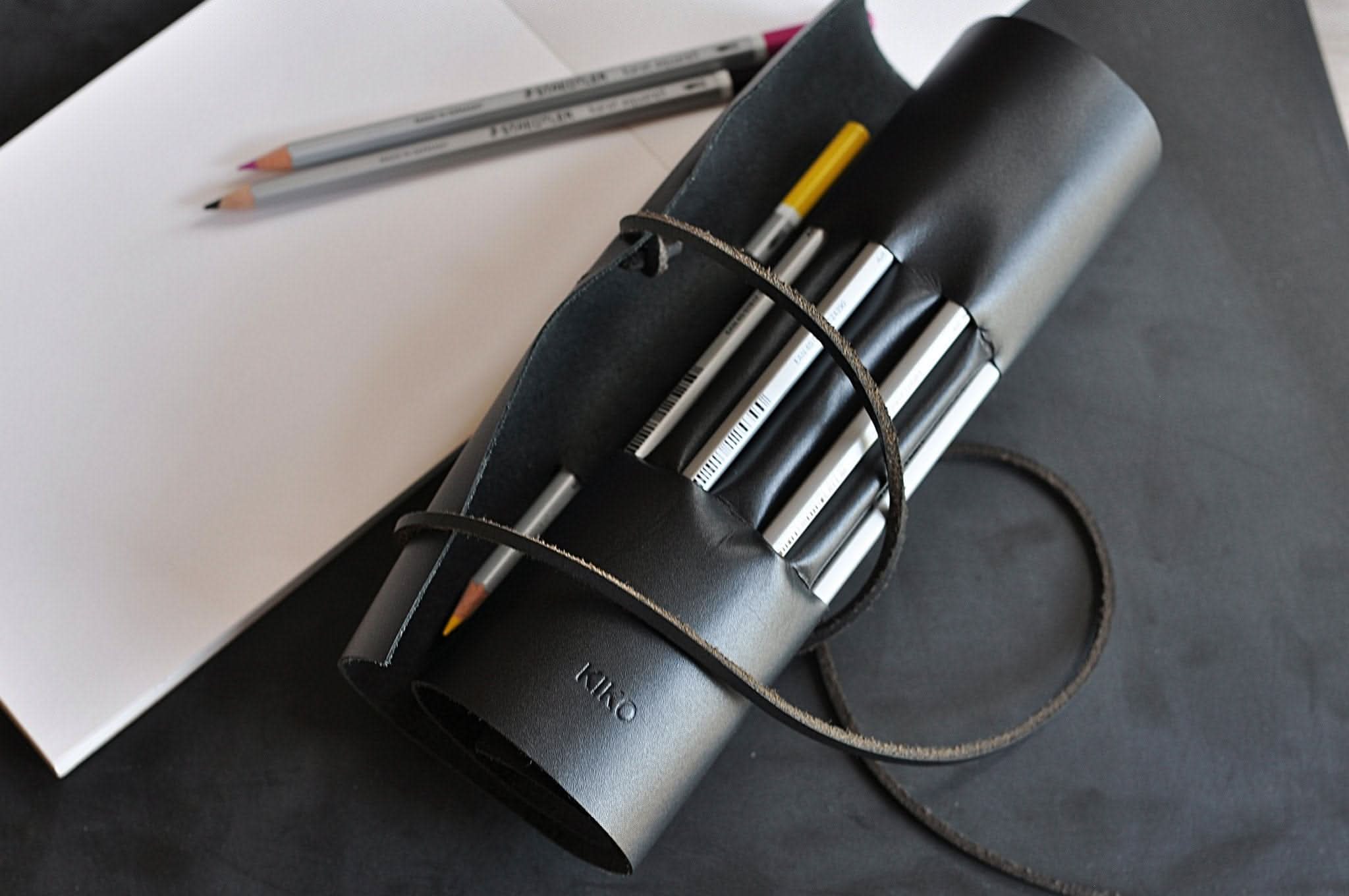 Handcrafted Leather Pencil Roll Organizer - Zhoras333 US