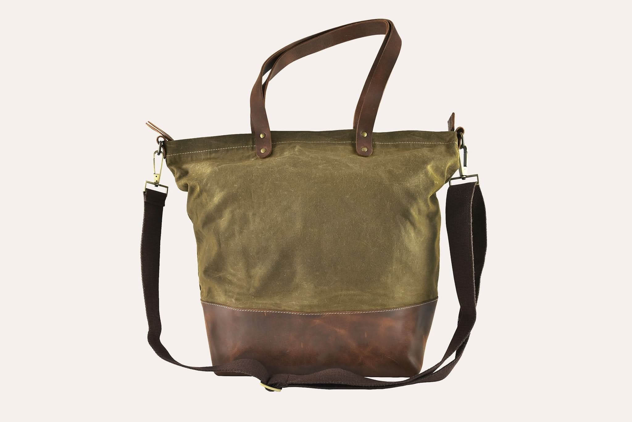 Canvas - Leather City Tote Bag - Zhoras333 US