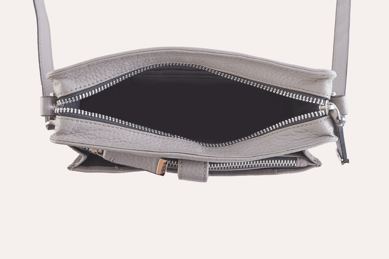 Pebble Grey Card - Slot Crossbody Wallet - Zhoras333 US