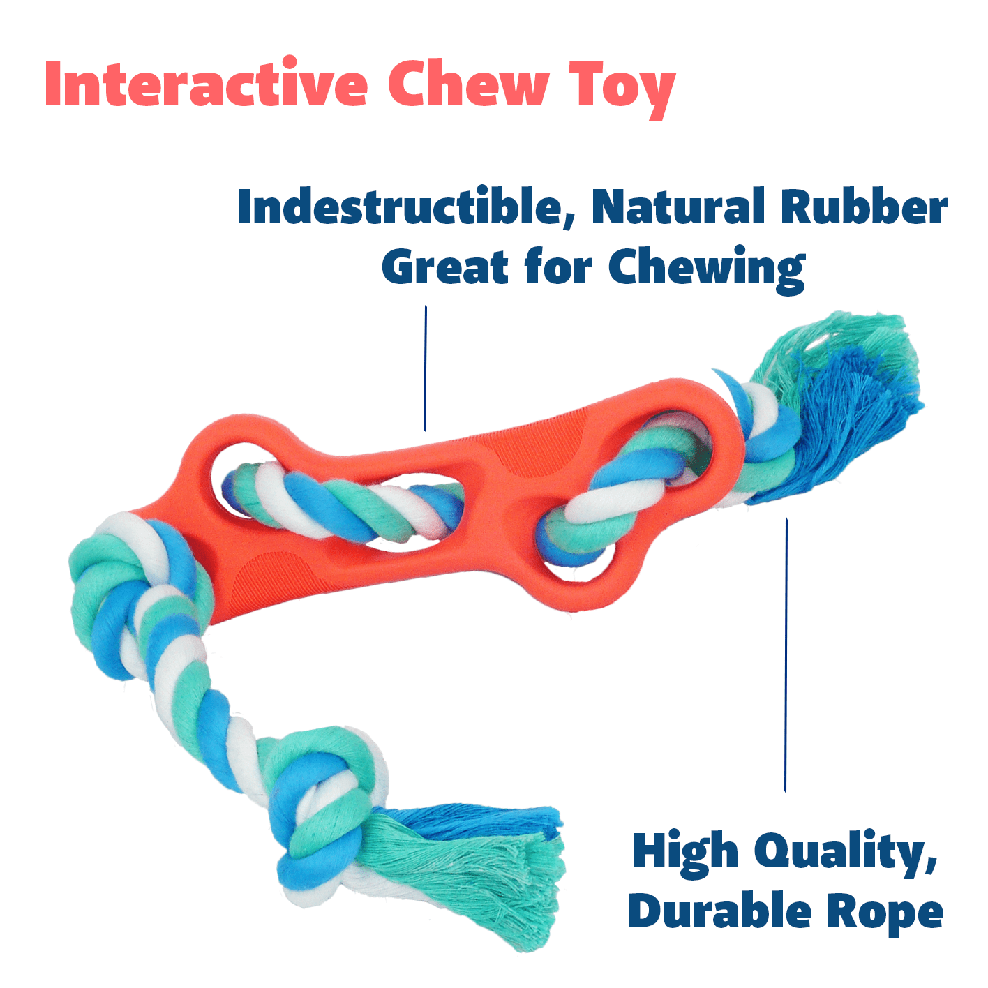 RibbedChew Bone & Rope Dog Toy - Zhoras333 US