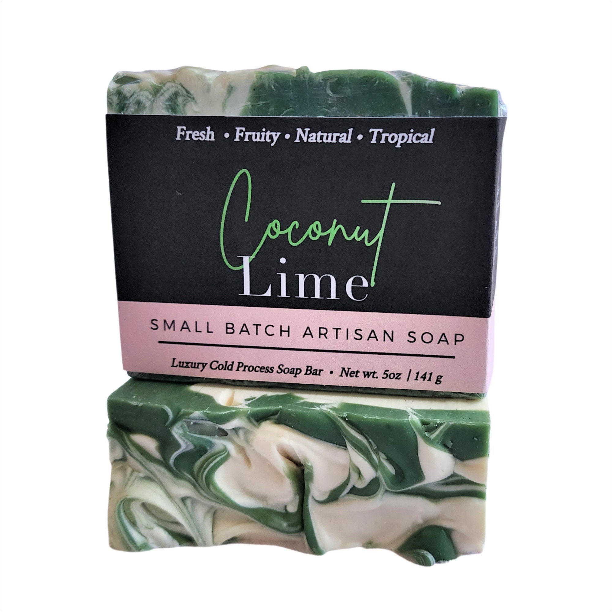 Coconut Lime Cold Process Soap Bar — Creamy Lather & Fresh Tropical Scent - Zhoras333 US