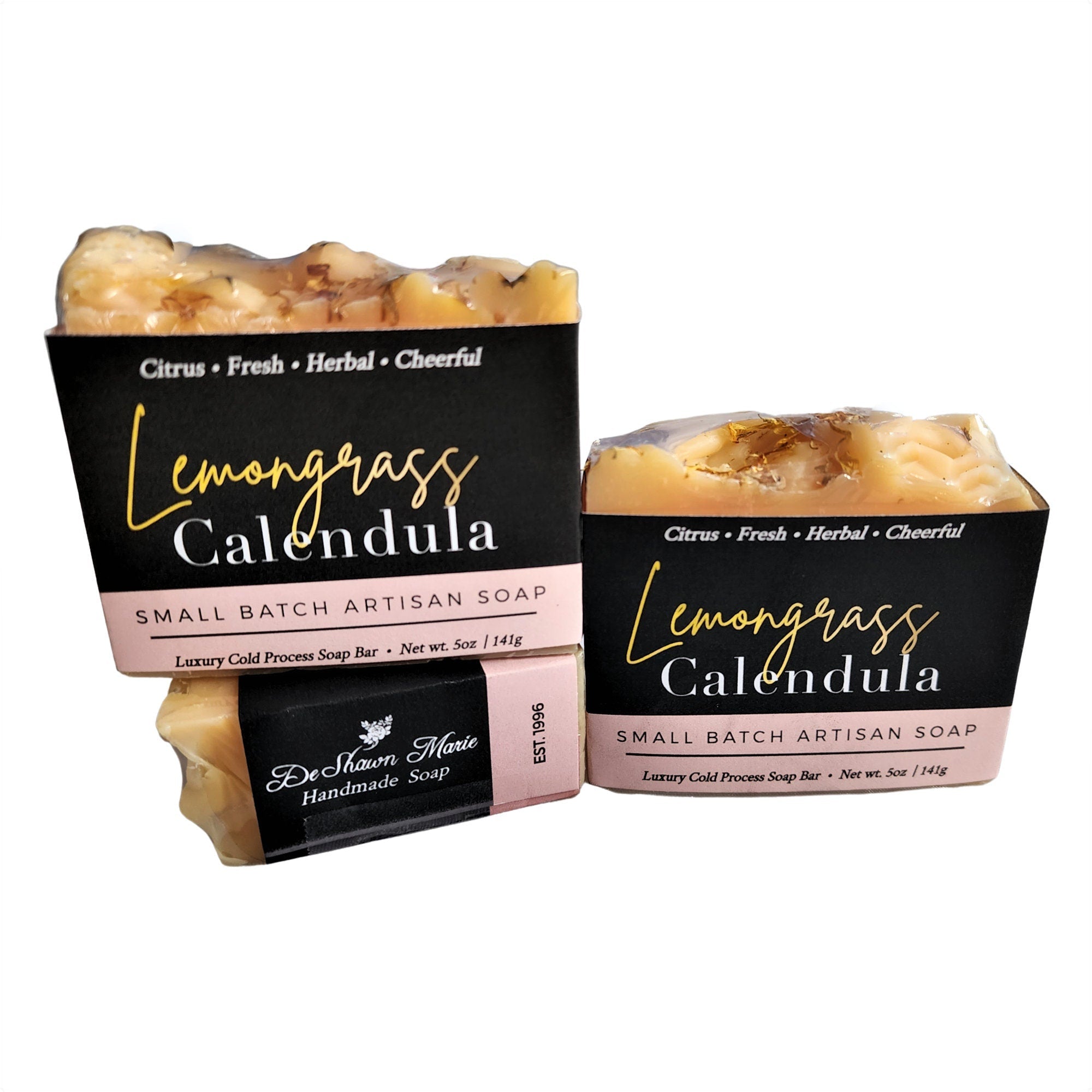 Cold Process Soap Bar — Lemongrass & Calendula for Gentle Cleanse - Zhoras333 US