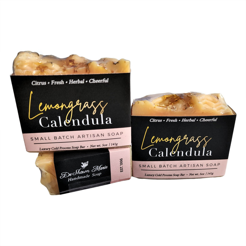 Cold Process Soap Bar — Lemongrass & Calendula for Gentle Cleanse - Zhoras333 US