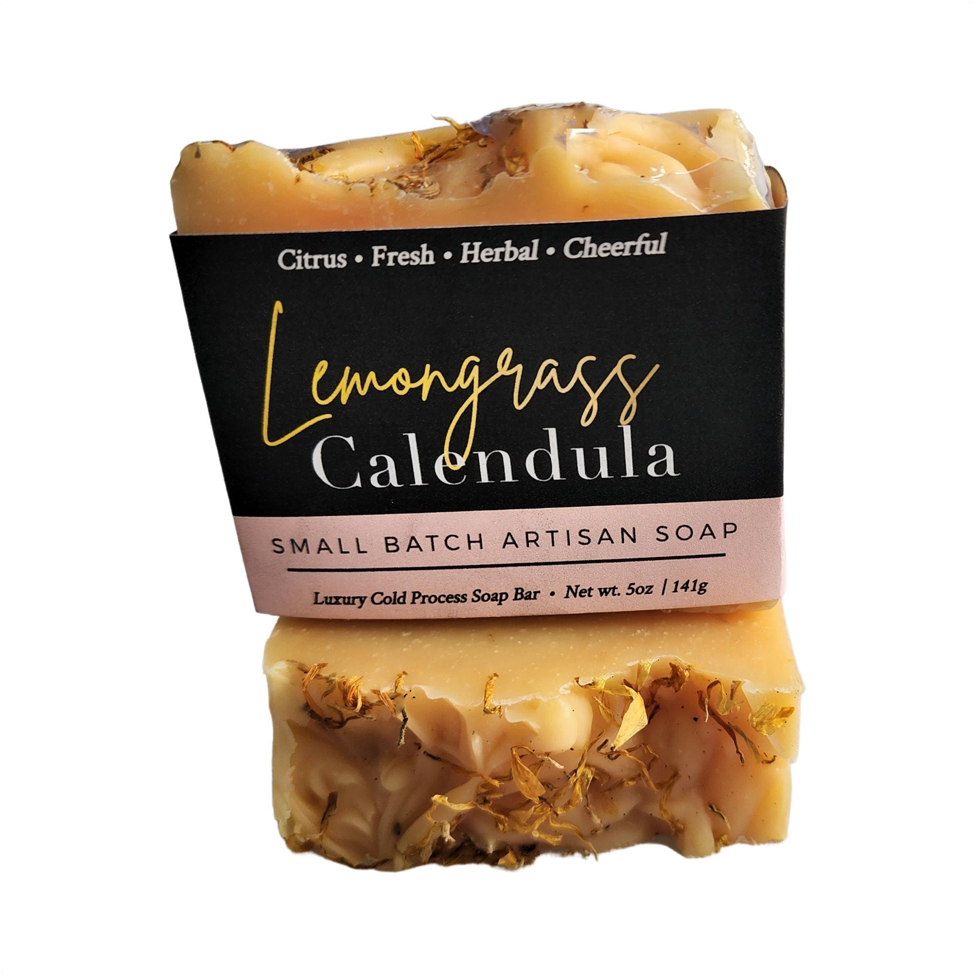 Cold Process Soap Bar — Lemongrass & Calendula for Gentle Cleanse - Zhoras333 US