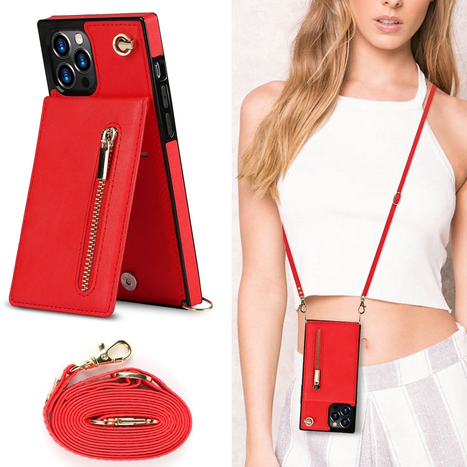 Slim Zipper Wallet Case iPhone Crossbody - Zhoras333 US