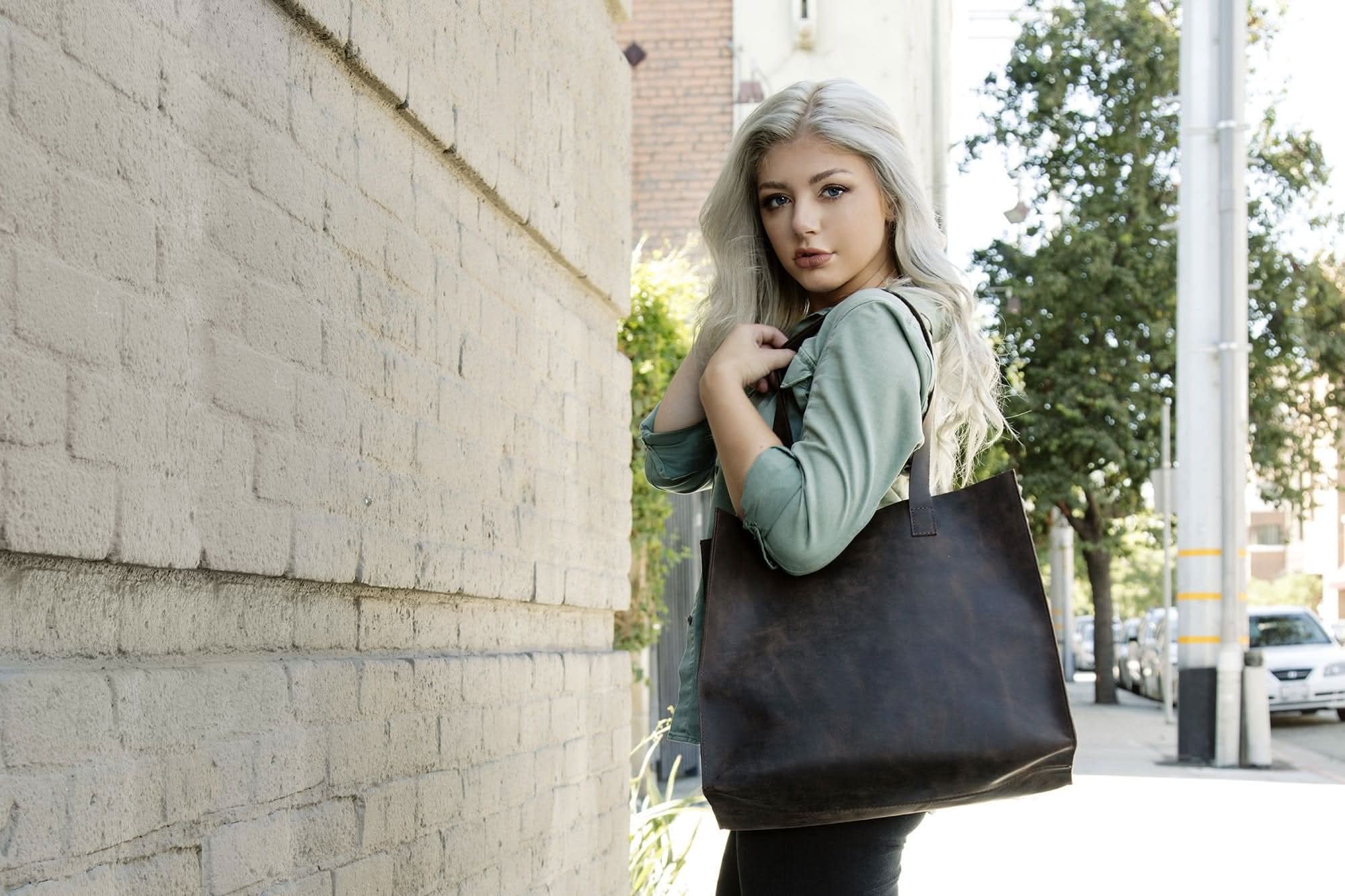 Heritage Raw - Edge Leather Tote - Zhoras333 US