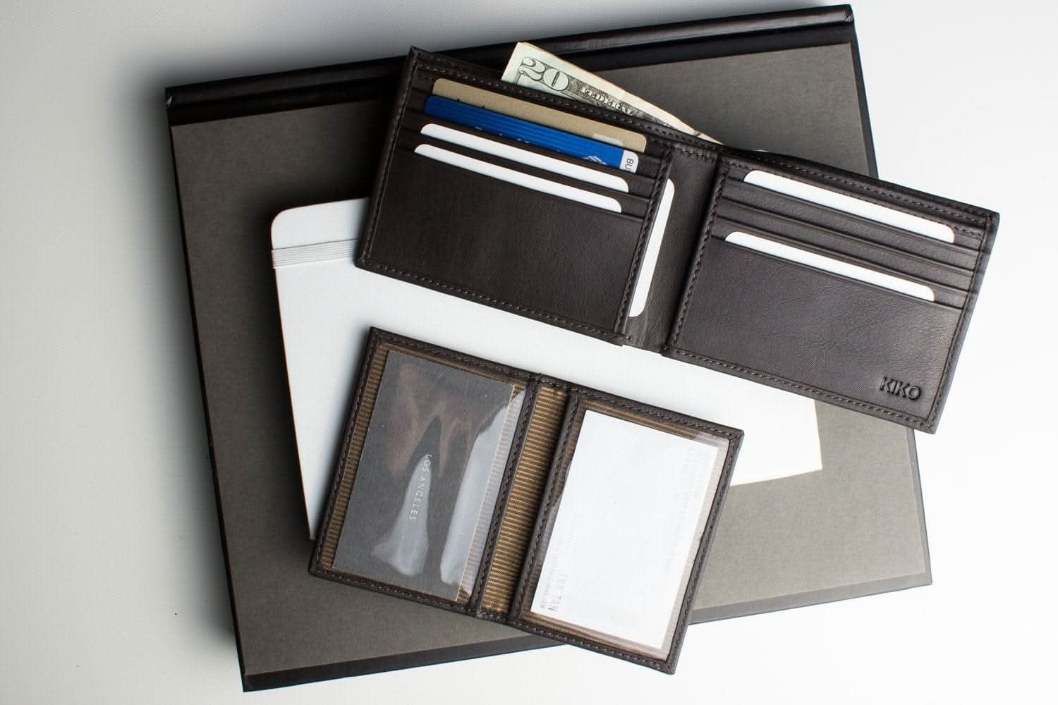 Cowhide Bifold Wallet with ID Window - Zhoras333 US