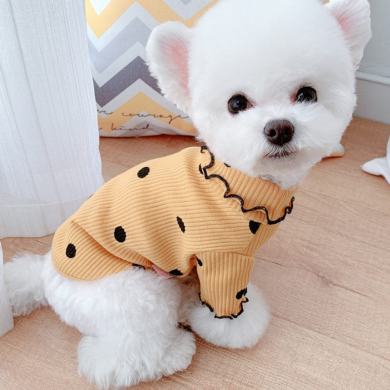 SnuggleDots Ruffle Turtleneck Dog Shirt - Zhoras333 US