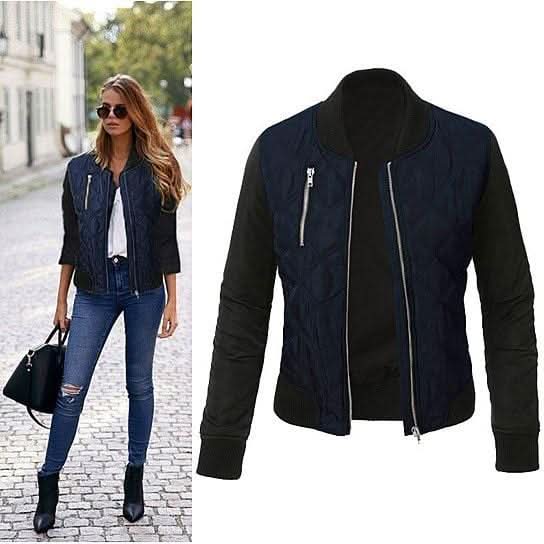 SatinQuilt Chic Bomber Jacket - Zhoras333 US