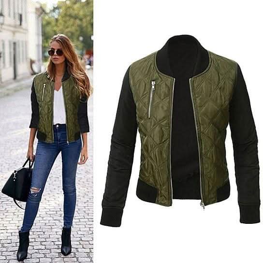 SatinQuilt Chic Bomber Jacket - Zhoras333 US
