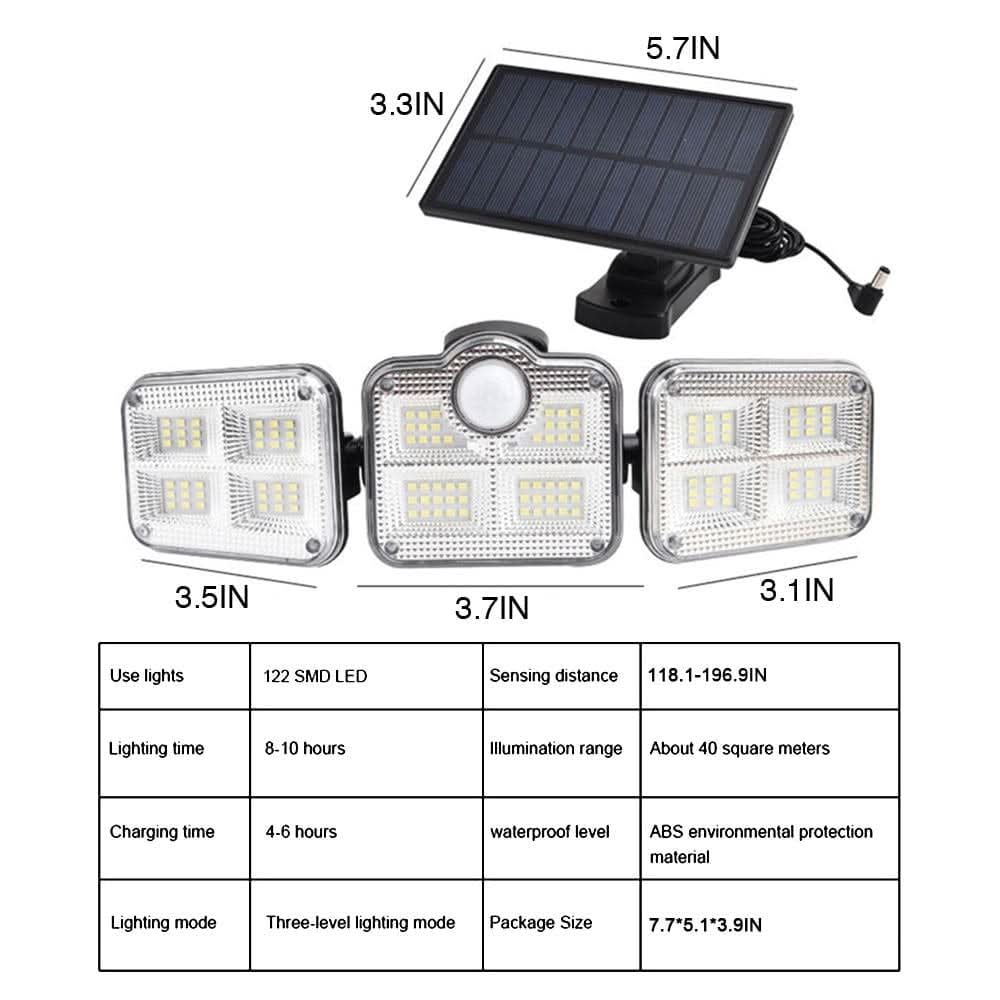 Solar Sensor Light LED 3 - Head Spotlights - Zhoras333 US