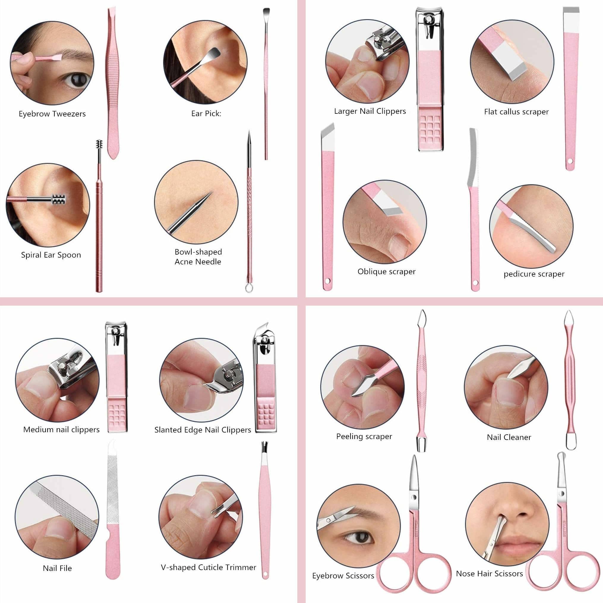 Rose Radiance 18pcs Mani&Pedi Travel Kit - Zhoras333 US