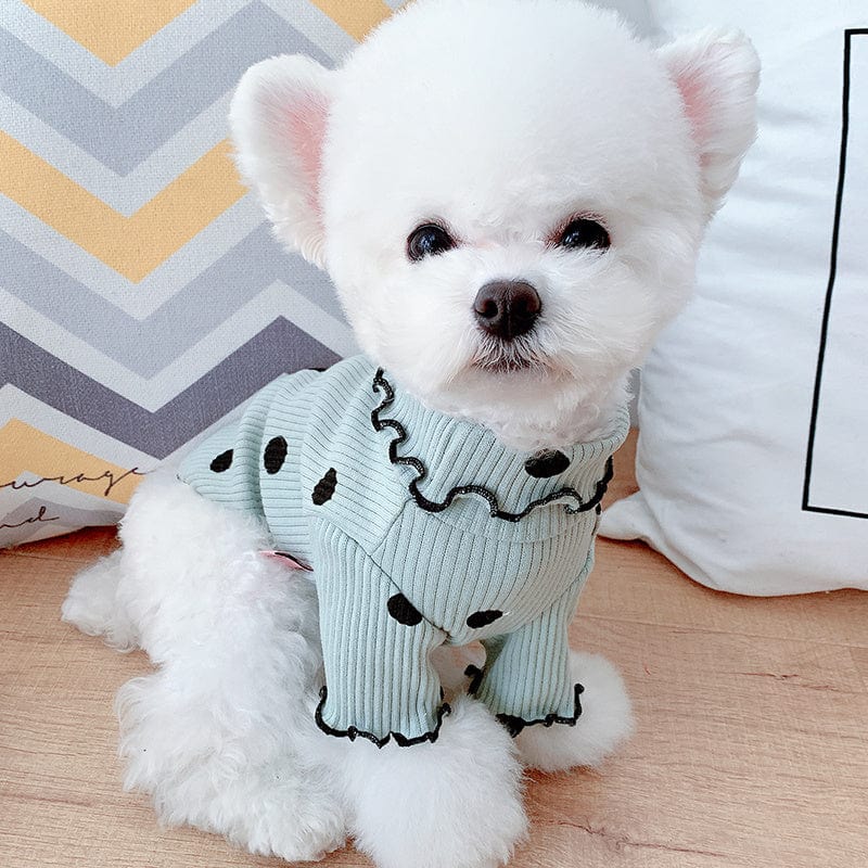 SnuggleDots Ruffle Turtleneck Dog Shirt - Zhoras333 US