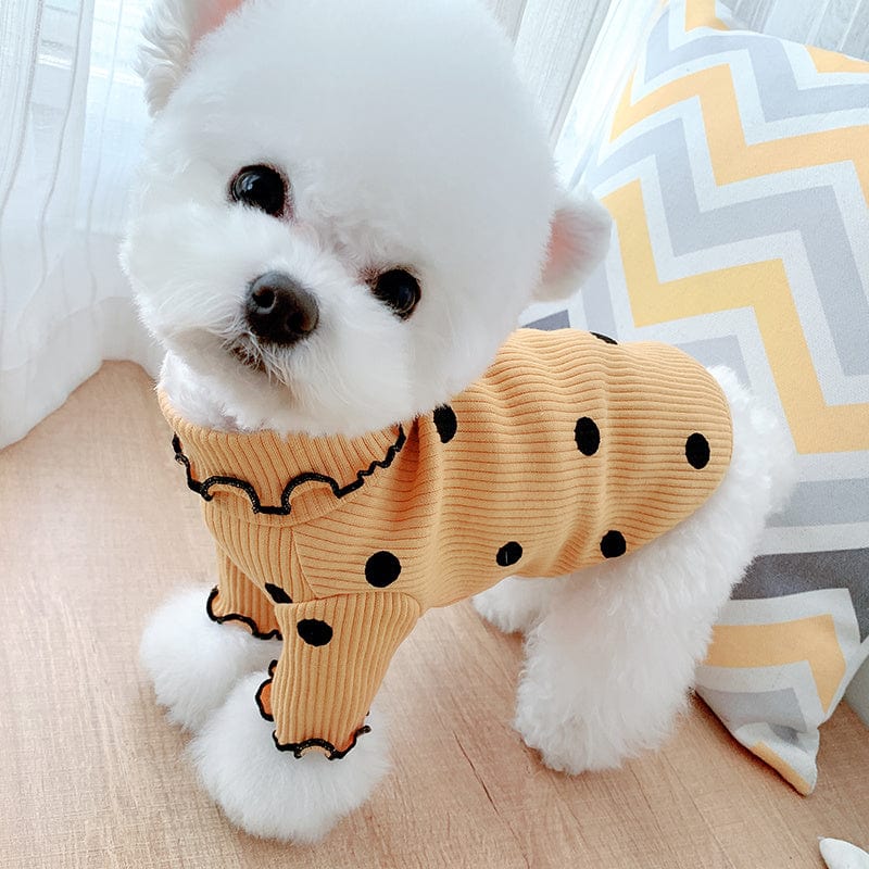 SnuggleDots Ruffle Turtleneck Dog Shirt - Zhoras333 US