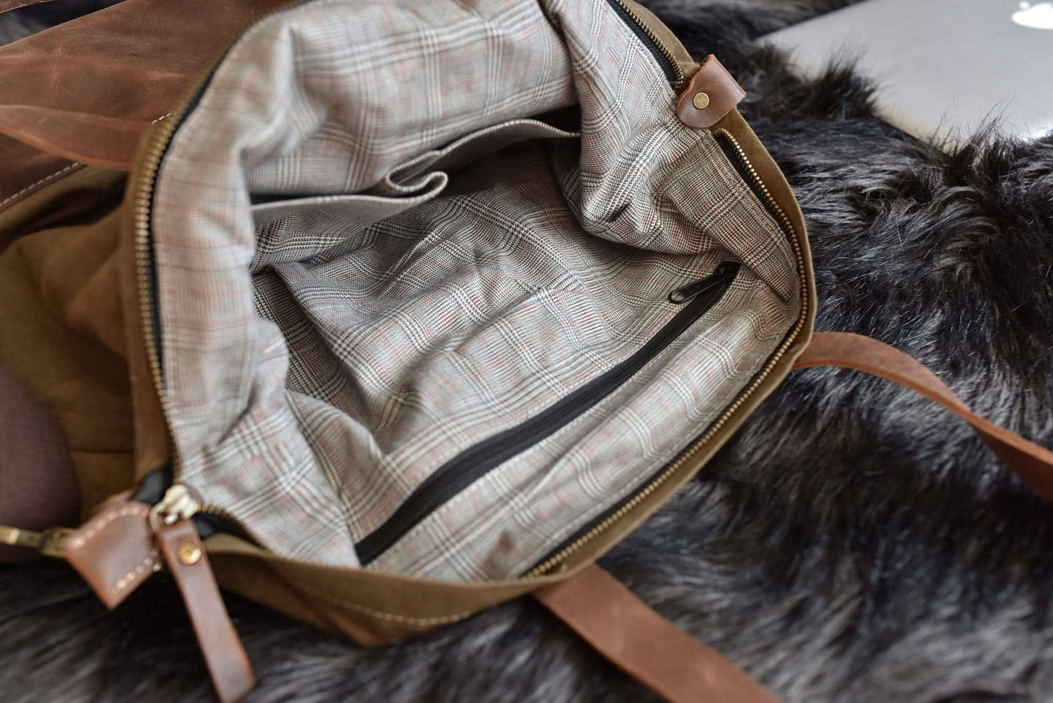 Canvas - Leather City Tote Bag - Zhoras333 US