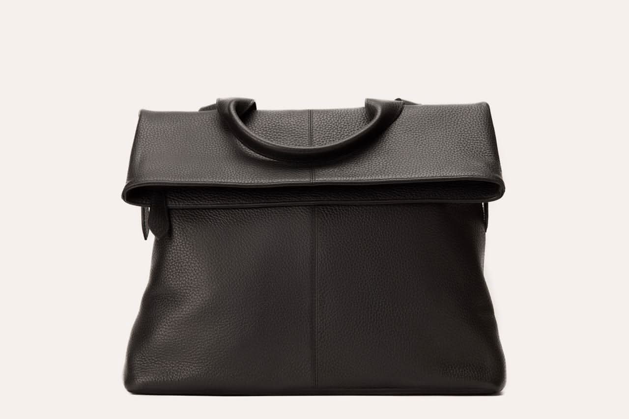 Urban Foldover Leather Backpack Tote - Zhoras333 US