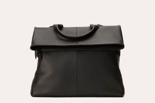 Urban Foldover Leather Backpack Tote - Zhoras333 US