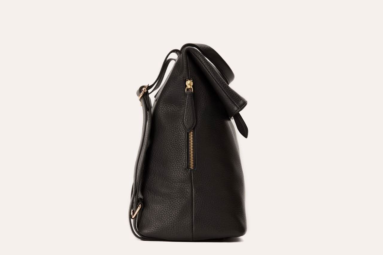 Urban Foldover Leather Backpack Tote - Zhoras333 US