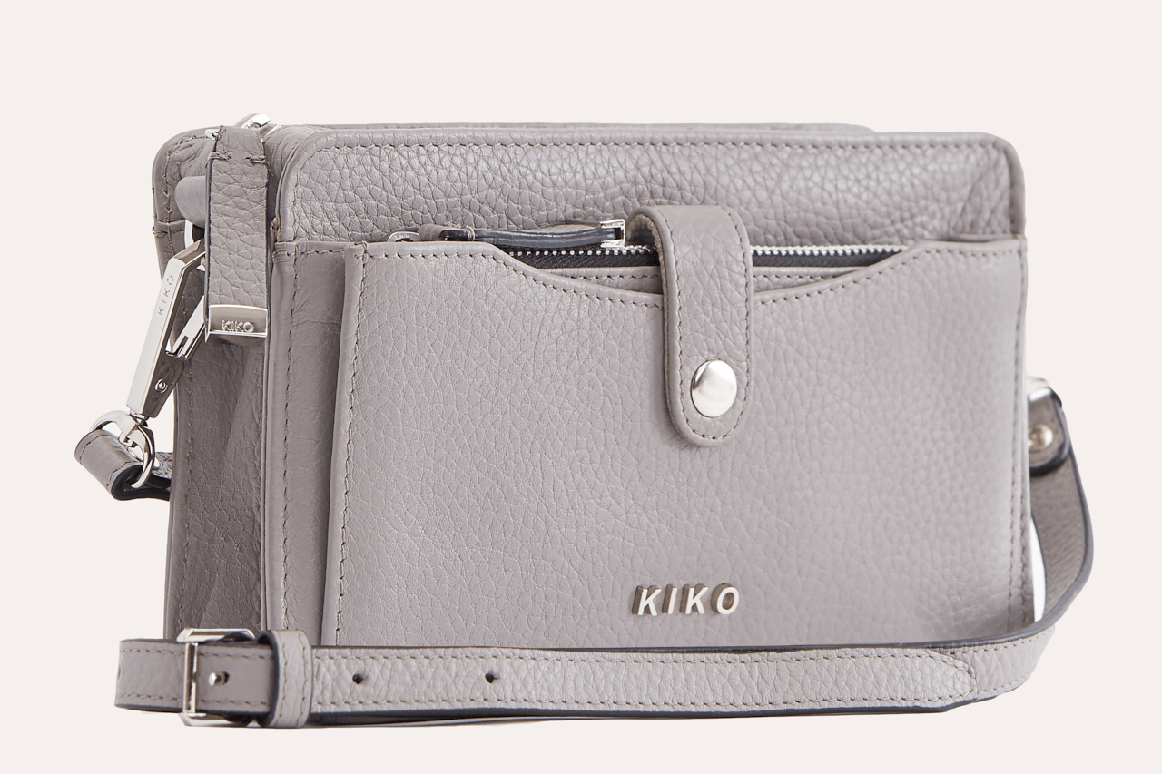 Pebble Grey Card - Slot Crossbody Wallet - Zhoras333 US