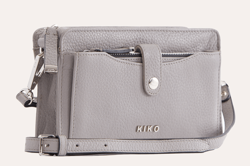 Pebble Grey Card - Slot Crossbody Wallet - Zhoras333 US