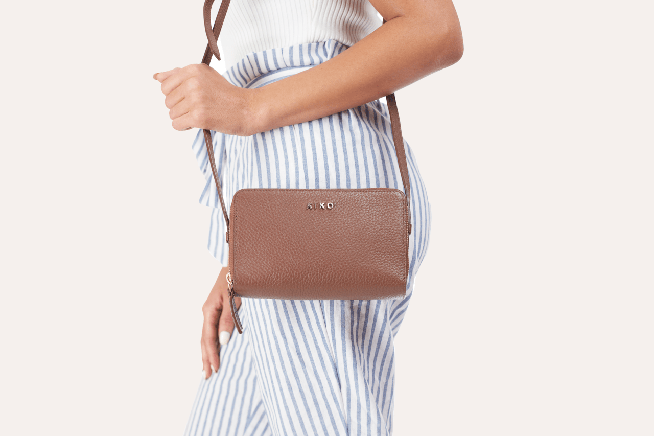 Pebble Double - Zip Crossbody Wallet - Zhoras333 US