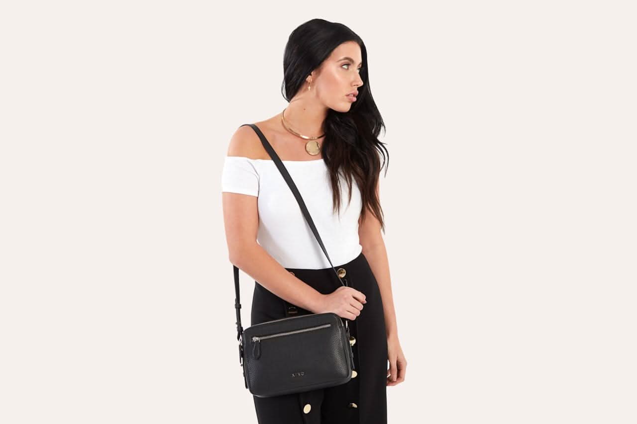 Modern Duo - Compartment Leather Crossbody - Zhoras333 US