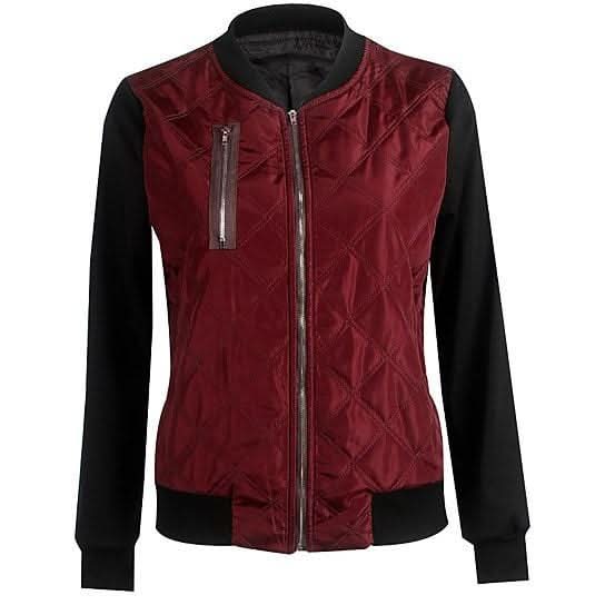 SatinQuilt Chic Bomber Jacket - Zhoras333 US