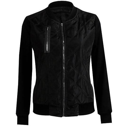 SatinQuilt Chic Bomber Jacket - Zhoras333 US