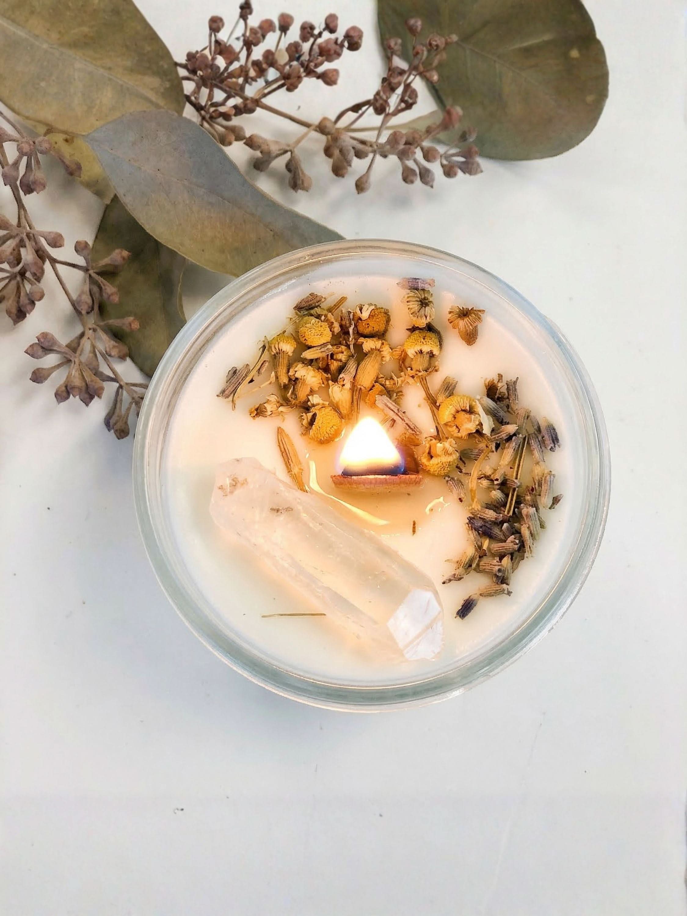 Calm Ritual Candle — Lavender, Chamomile & Quartz - Zhoras333 US