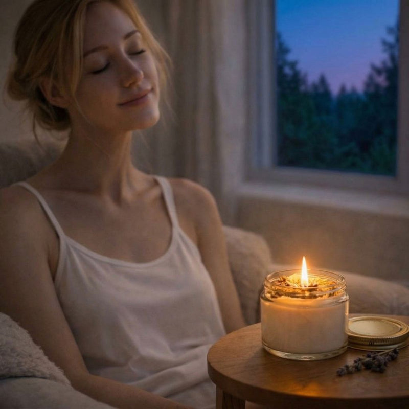 Calm Ritual Candle — Lavender, Chamomile & Quartz - Zhoras333 US