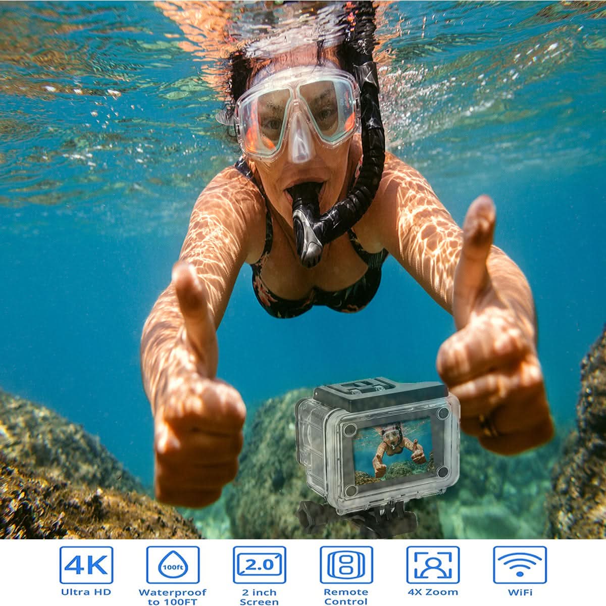 AquaTrail 4K WiFi Action Camera - Zhoras333 US