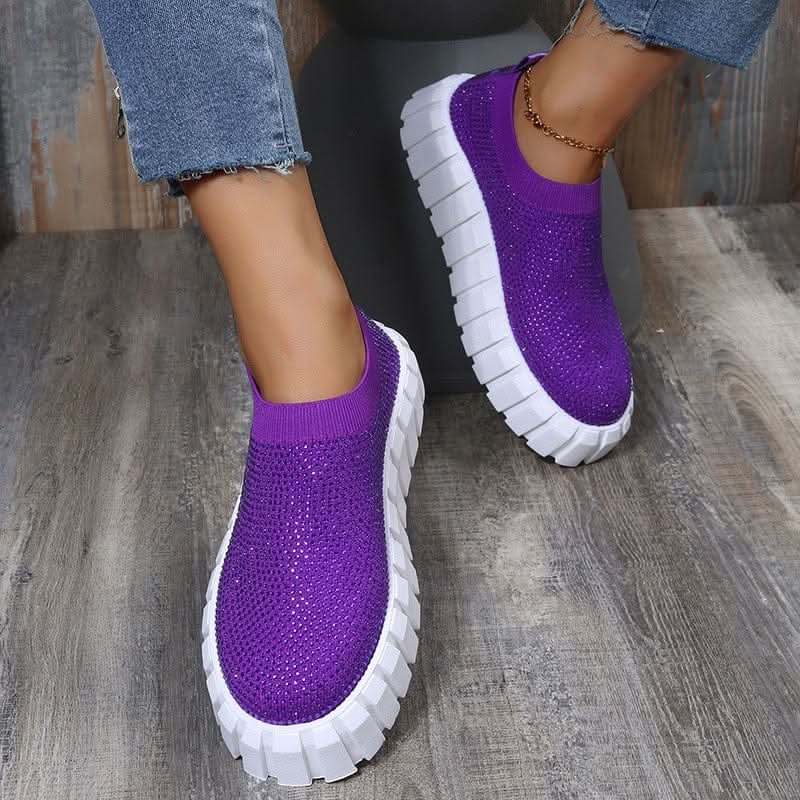 ShineStep Sparkle Mesh Platform Sneakers - Zhoras333 US