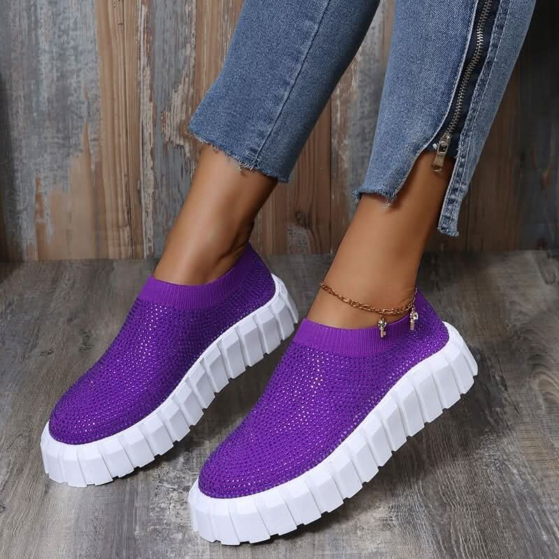 ShineStep Sparkle Mesh Platform Sneakers - Zhoras333 US