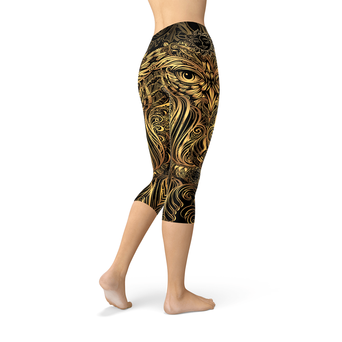 Golden Wisdom Glide Owl Print Capris - Zhoras333 US