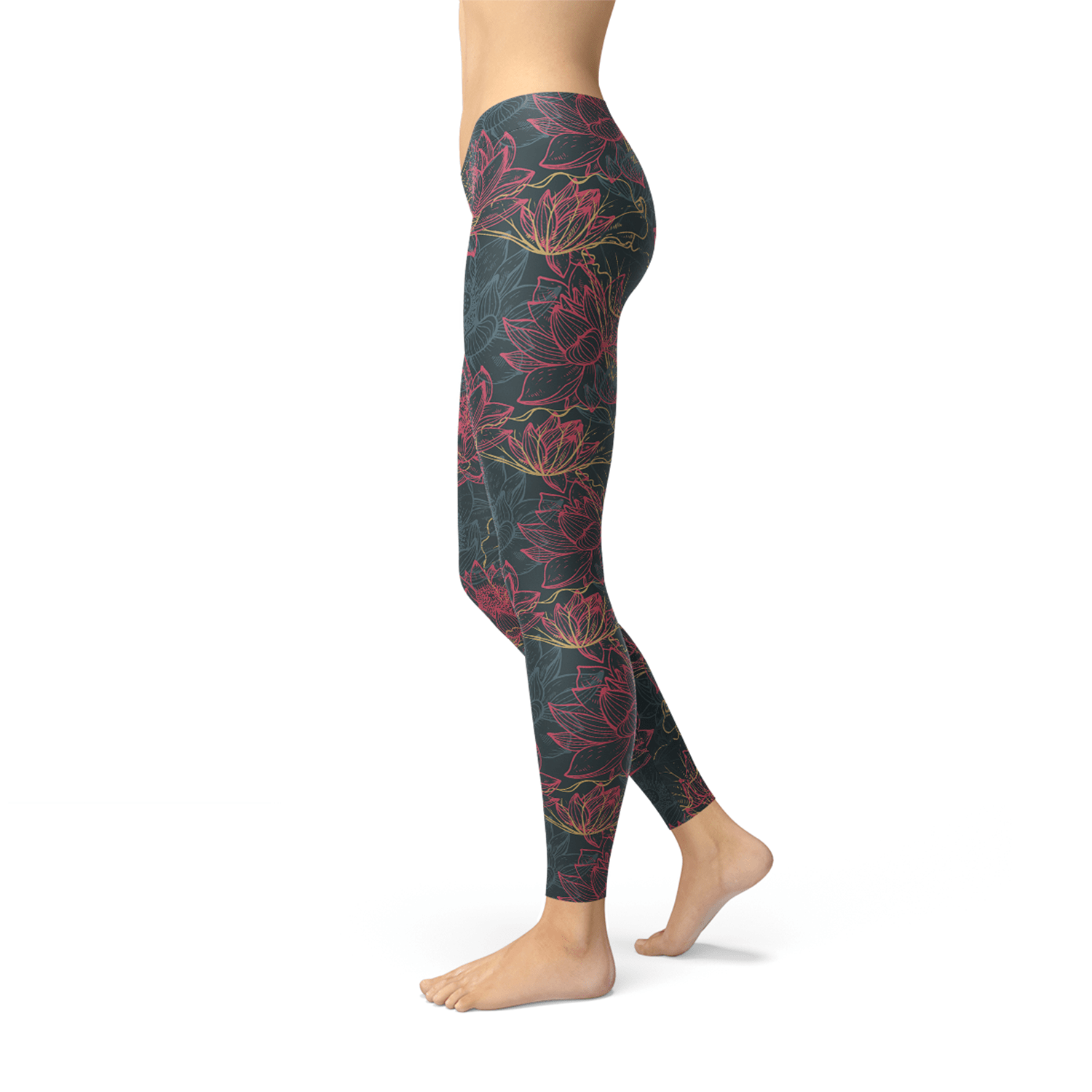 Midnight Bloom Lotus Flow Leggings - Zhoras333 US