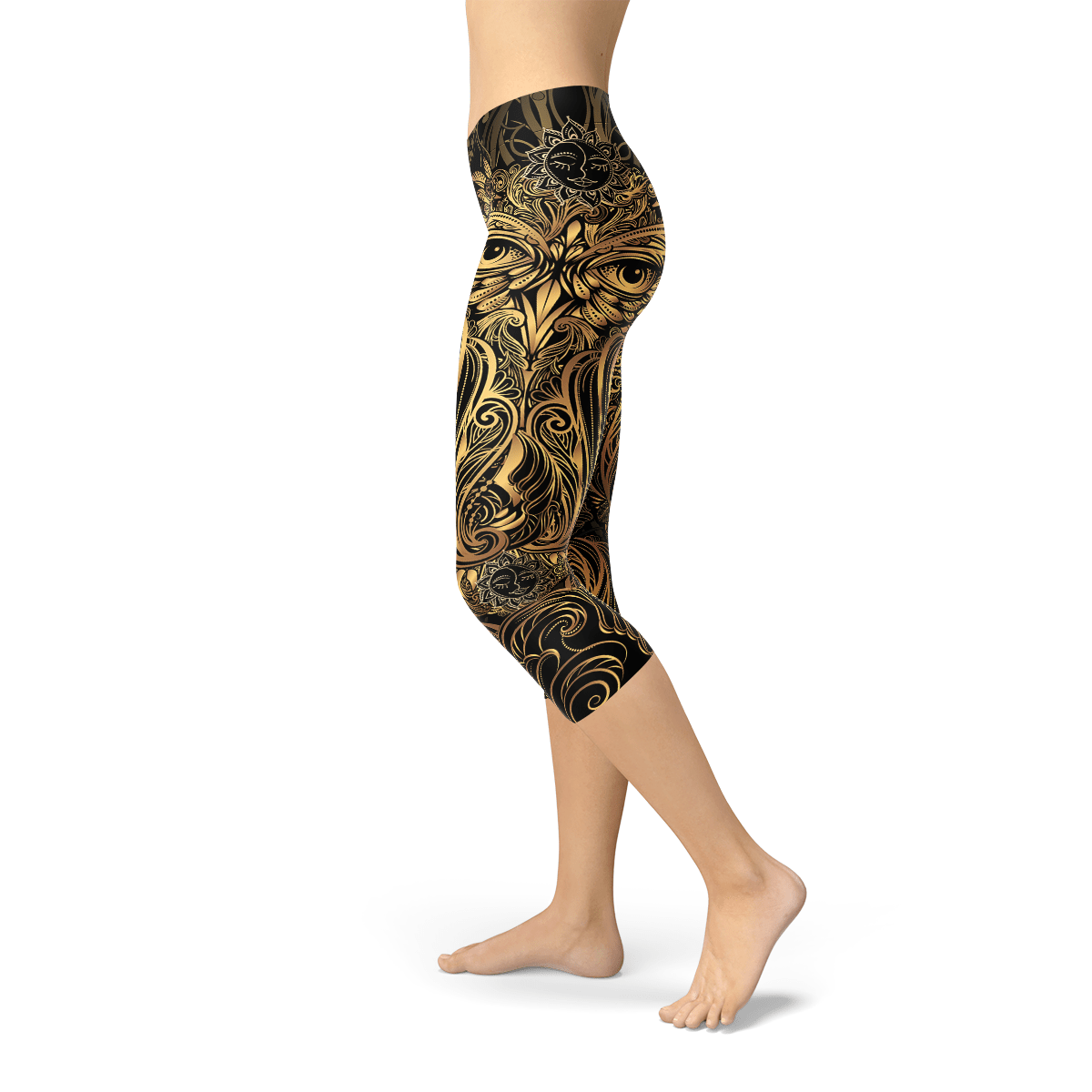 Golden Wisdom Glide Owl Print Capris - Zhoras333 US