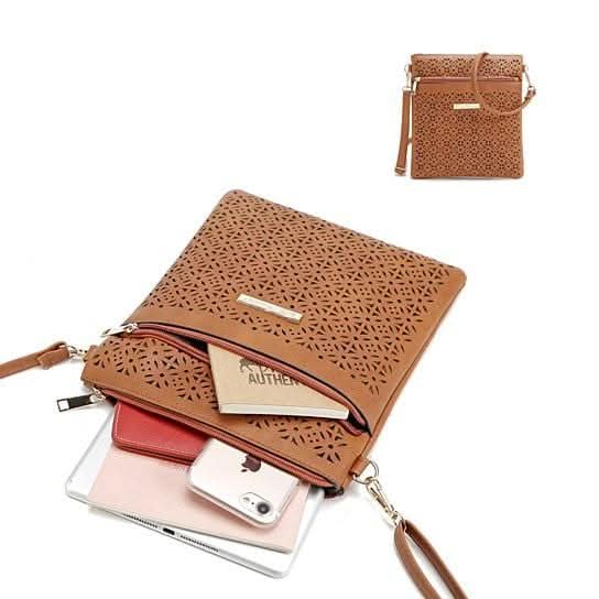 Floral Lace Cutout Square Crossbody - Zhoras333 US