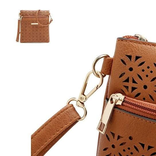 Floral Lace Cutout Square Crossbody - Zhoras333 US
