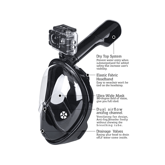 AquaVision Full - Face Snorkel Mask - Zhoras333 US