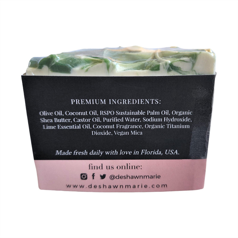 Coconut Lime Cold Process Soap Bar — Creamy Lather & Fresh Tropical Scent - Zhoras333 US