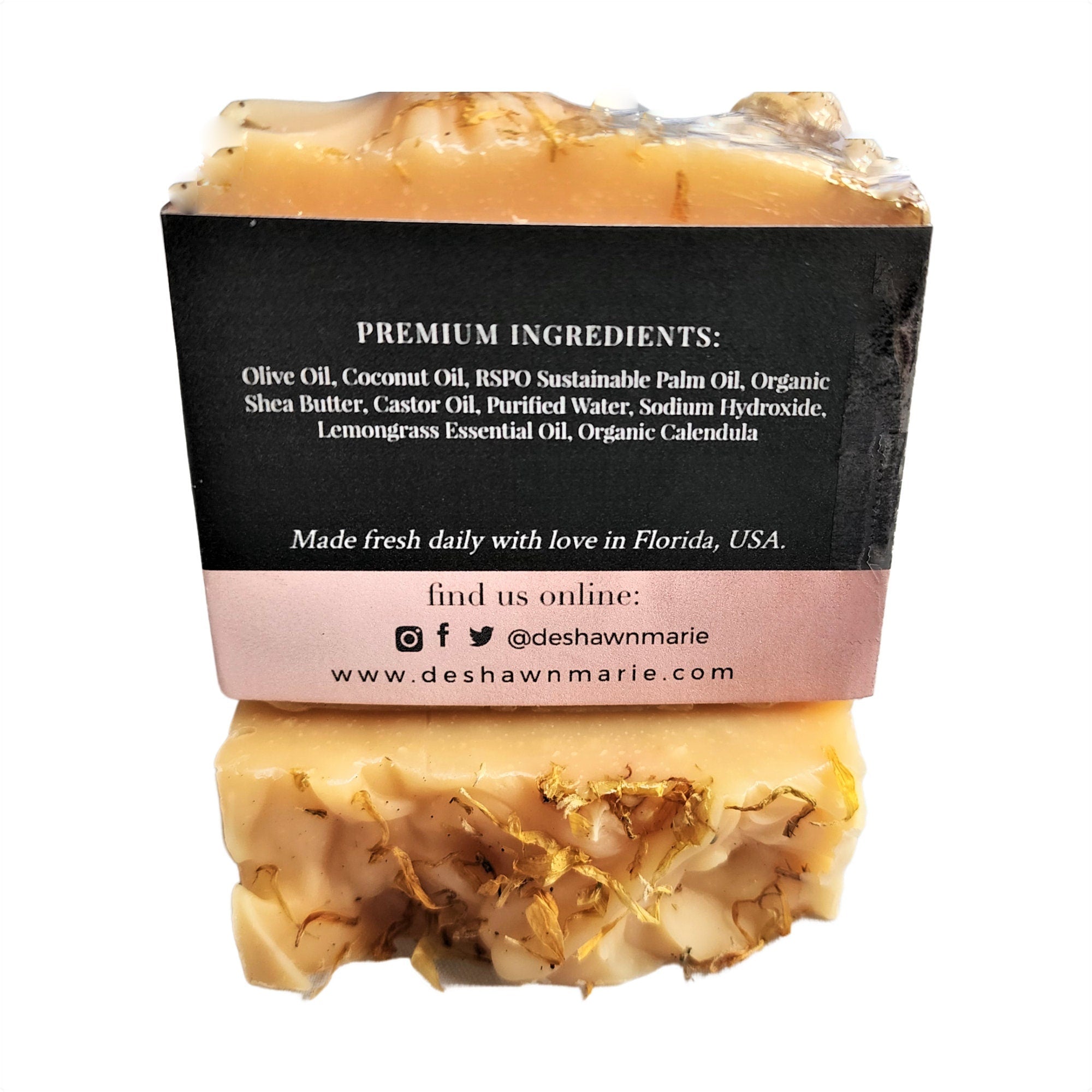 Cold Process Soap Bar — Lemongrass & Calendula for Gentle Cleanse - Zhoras333 US