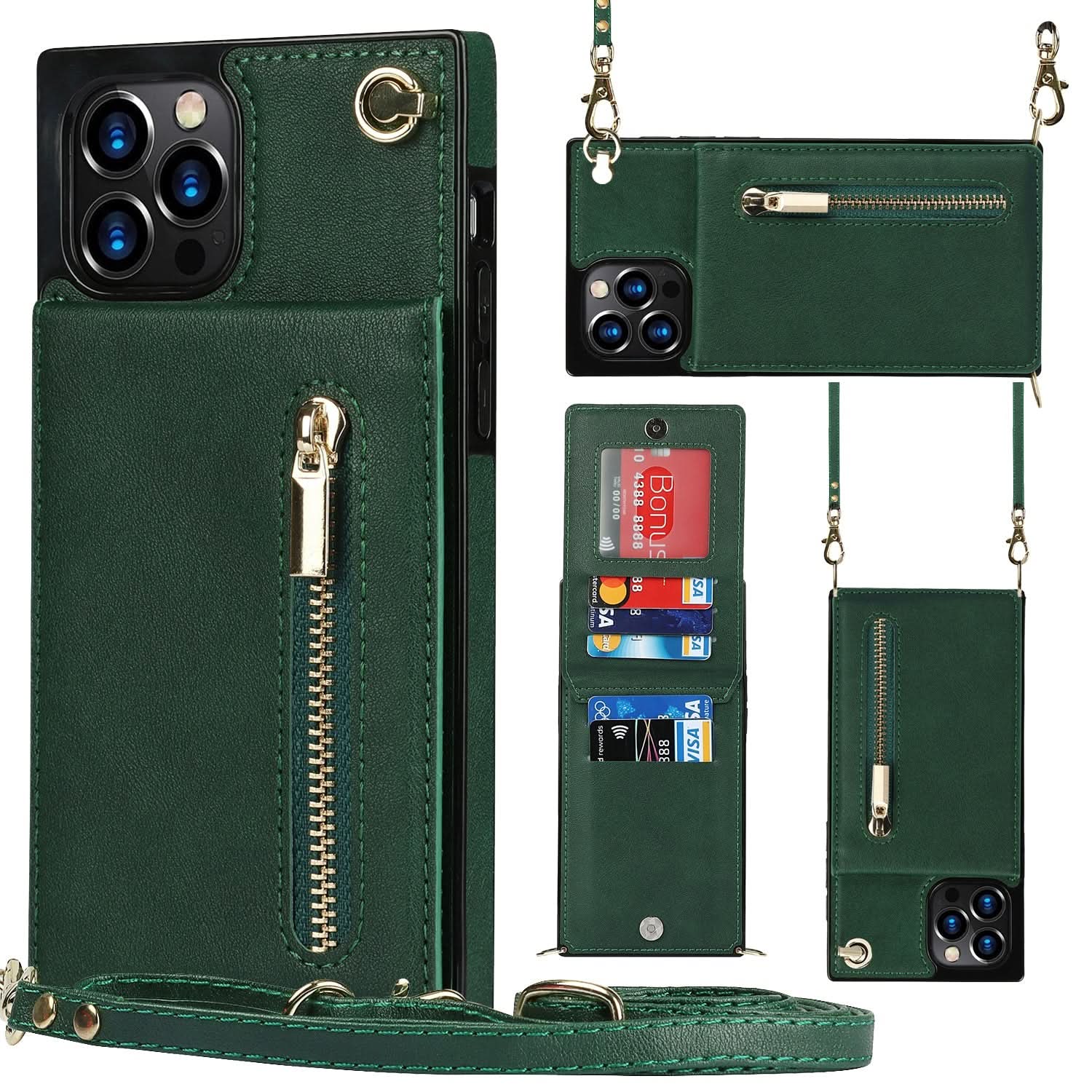 Slim Zipper Wallet Case iPhone Crossbody - Zhoras333 US
