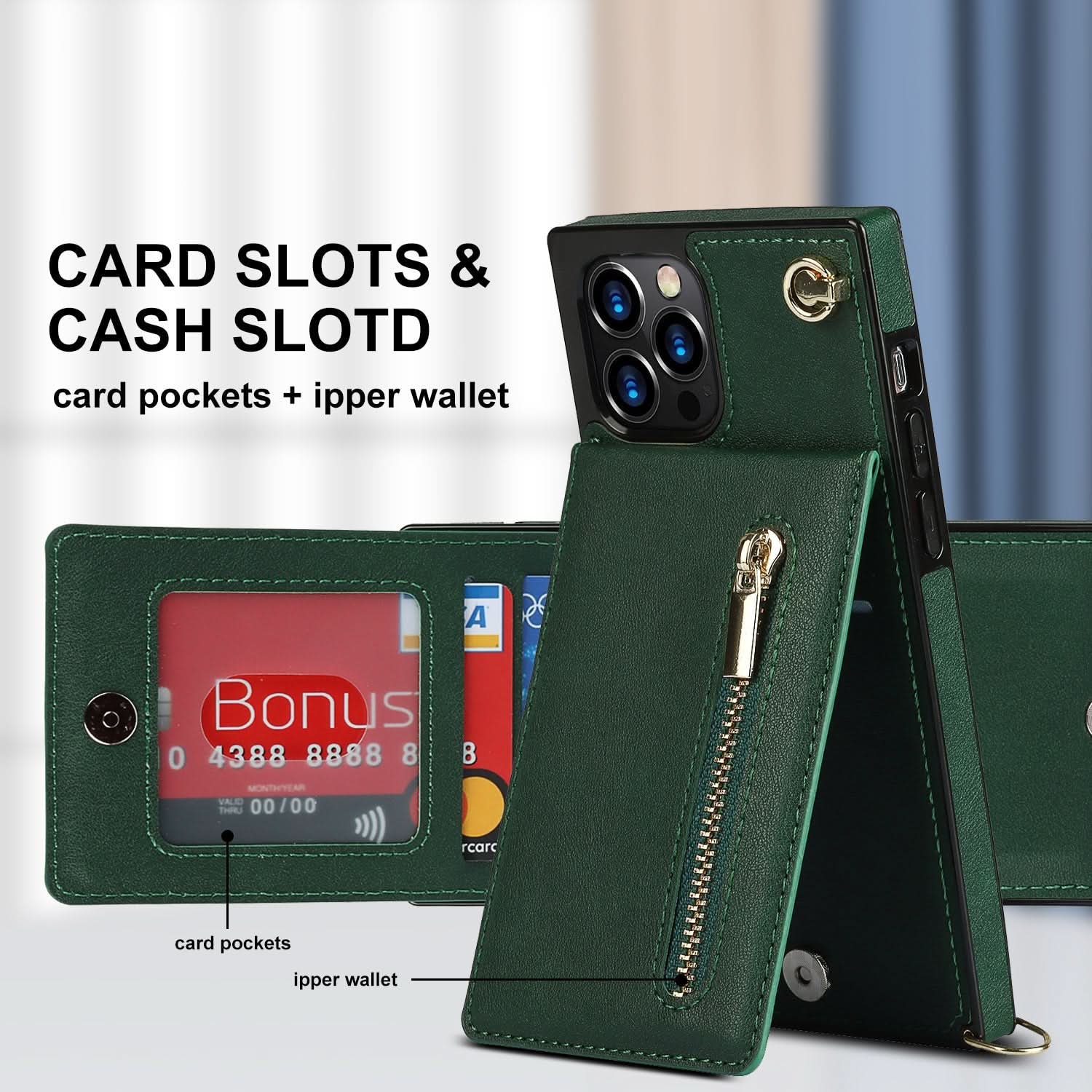 Slim Zipper Wallet Case iPhone Crossbody - Zhoras333 US