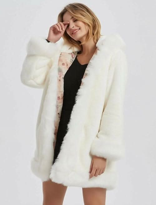 VelvetCloud Faux Fur Hooded Coat - Zhoras333 US