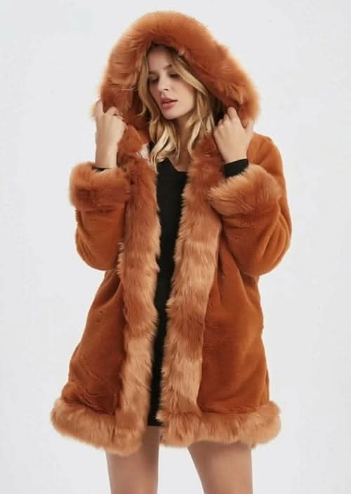 VelvetCloud Faux Fur Hooded Coat - Zhoras333 US