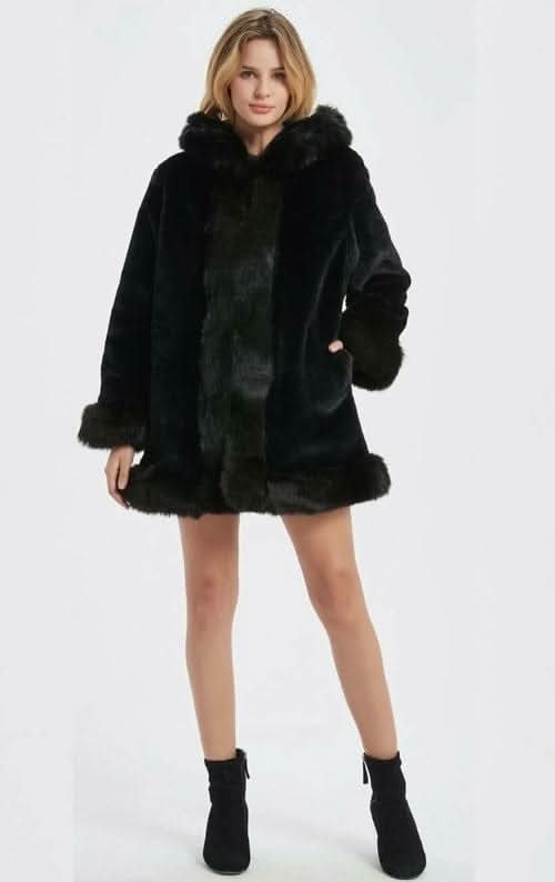 VelvetCloud Faux Fur Hooded Coat - Zhoras333 US